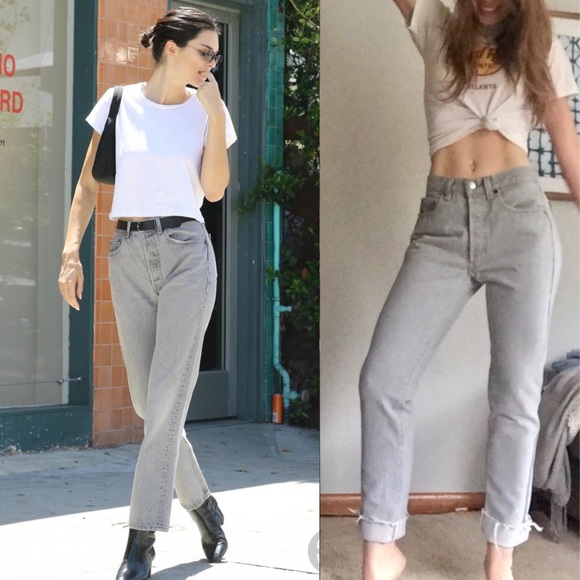 Levi's Denim - Vintage Levi’s 501 gray frayed hem jeans